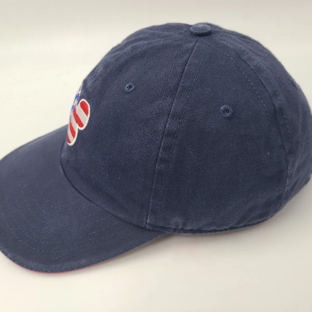 Walt Disney World Hat‎ Strapback Blue Red White Mickey Mouse USA Flag Logo Men